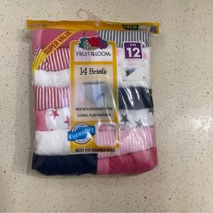 Fruit of the Loom Girls' Pink and White Briefs - 14 Pack